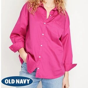 Oversized Pink Button Down Shirt